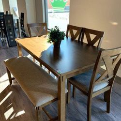 ParellenDining Table and 4 Chairs And Bench 
Ashley Furniture