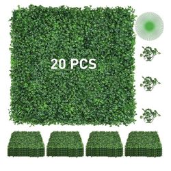 Rengue 20”x20” Artificial Grass Boxwood Panels (20Pcs)