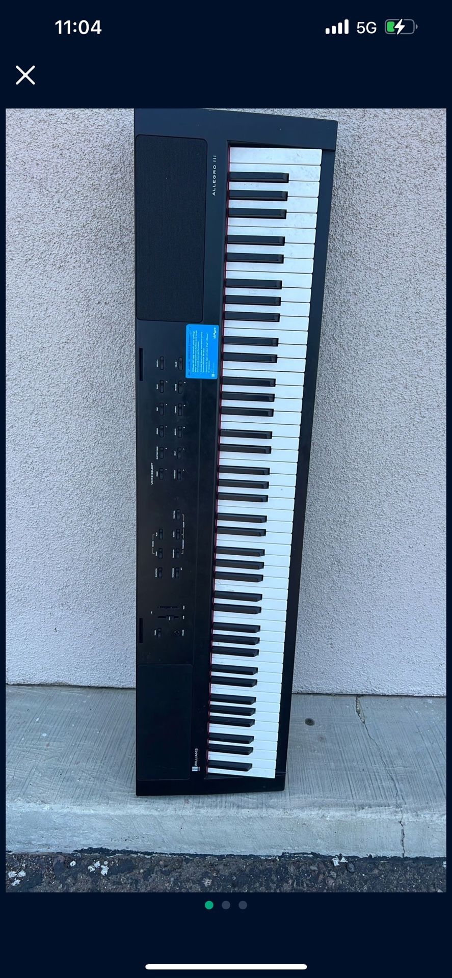 ONLY $100.00 Williams Allegro III Digital piano W/ Bluetooth Midi functionality