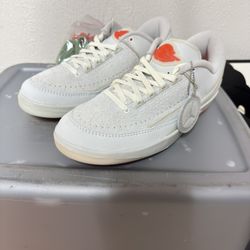 New Jordan 2 Low x Shelflife “Team Orange” Size 8.5