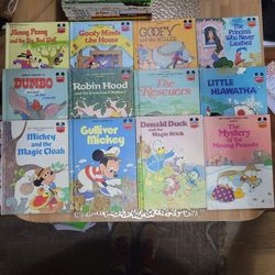 Lot of 12 Vintage Disney Kids Books - Mickey, Goofy, Dumbo, Robin Hood & More!