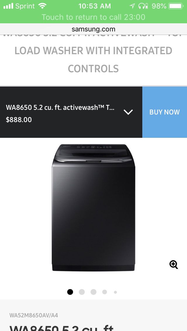 Brand new electric washer and dryer Samsung Prerinse top