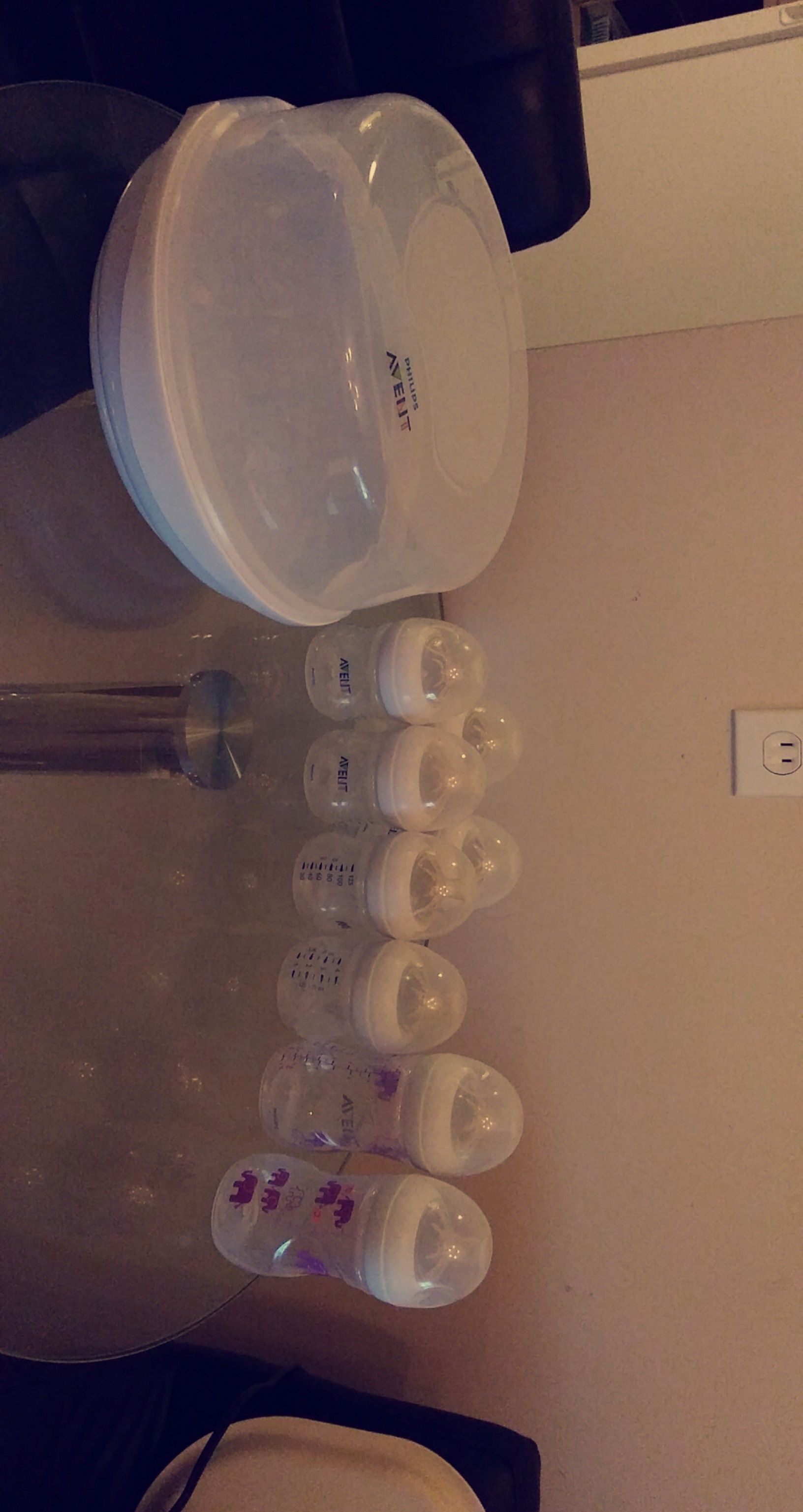 Avent baby bottles and cleaner