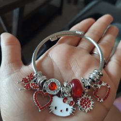 Hello Kitty Red Charm Bracelet NEW