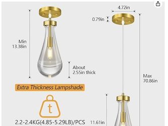 Raindrop Pendant Lights - Set Of 3. Brand New.