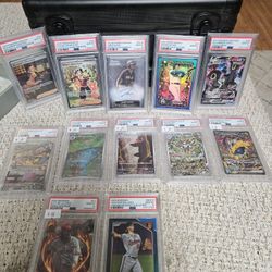 PSA Graded Pokemon And Baseball Cards