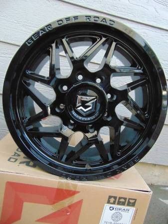 4 New Gloss Black 17X9 Gear Offroad Rims 8X6.5 DODGE CHEVY +18MM Offset