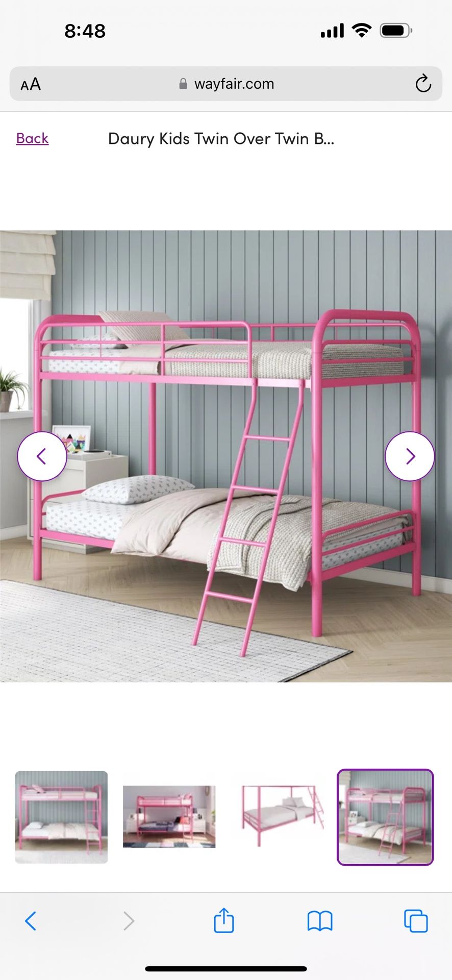 Twin Bunk Bed Pink