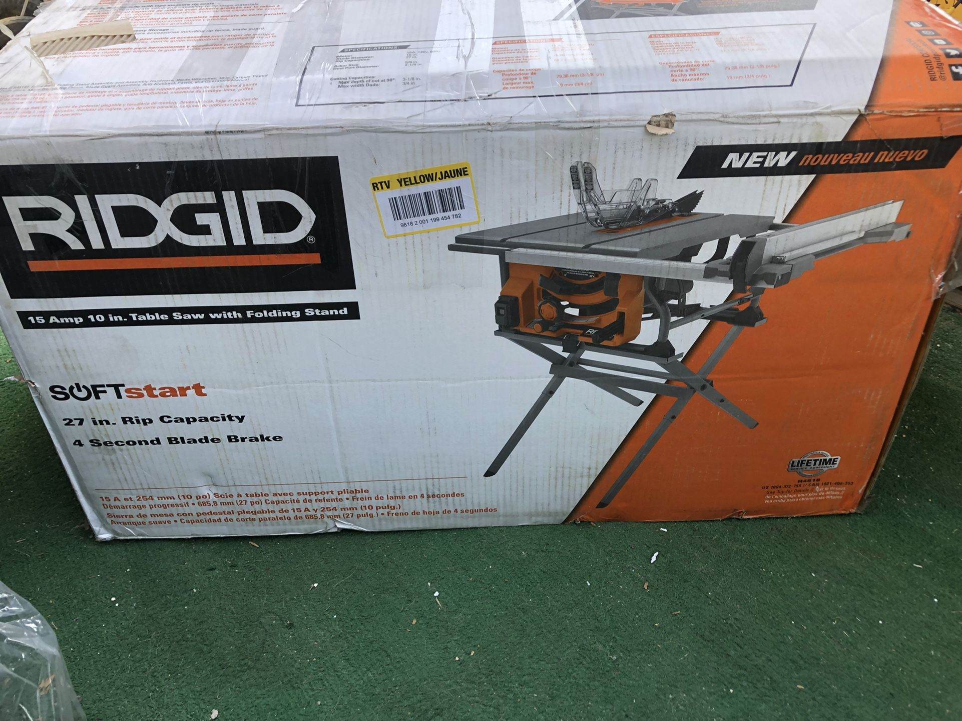 RIDGID 10 in. Table Saw with Folding Stand