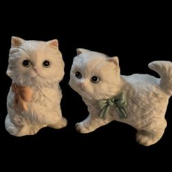 Vintage Porcelain Bisque Kitten Figurines 
