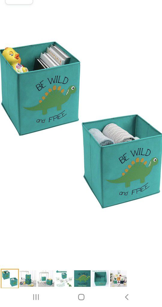 Young Street 2 Pcs Animal Foldable Storage Toy Boxes/Bins/Cubes - Organizer Container Baskets for Kids Toddlers - Collapsible Non-Woven Cloth Toy Stor