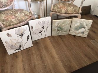 4 flower wall canvases all for $30
