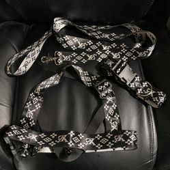 LV Harness Collars And Leash Sets ((Dog Not For Sale!))