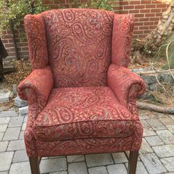 Beautiful Upholestered Wingback Chair / Vintage Armchair