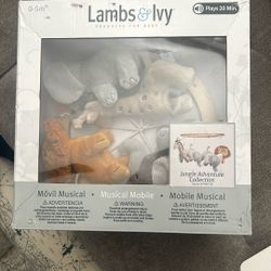 Lambs & Ivy Happy Jungle Musical Baby Crib Mobile Safari Animals Soother Toy