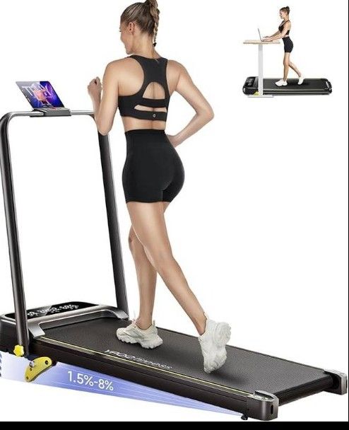 Foldable Treadmill with Incline and Remote Control, 300lbs Capacity