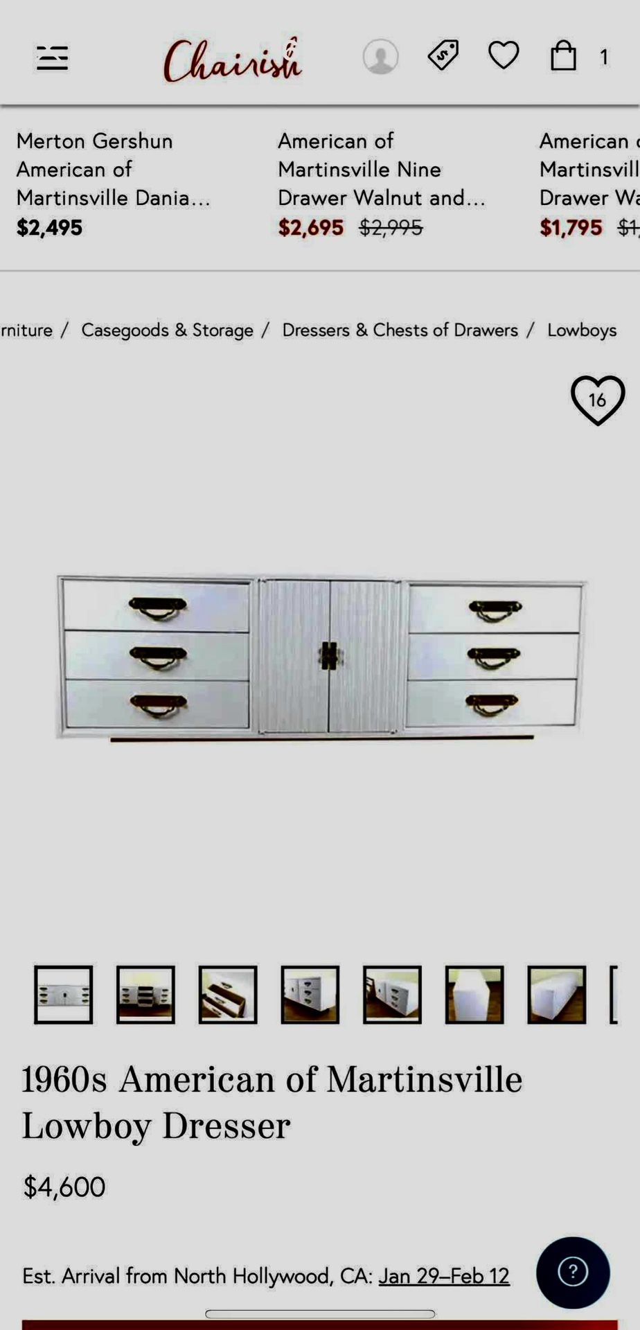 MCM Chinoiserie High End Dresser Buffet