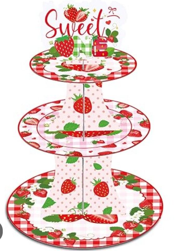 First Birthday 3 Tier Cupcake Stand. New