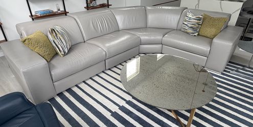 Grey electric leather couch
