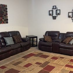 Sofa Chairs Side Tables  And Carpet Rug 