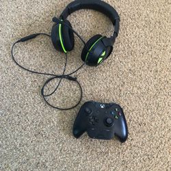 Xbox 1 Controller And Turtle Beach Headset