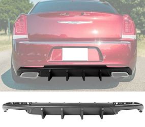 15-23 Chrysler 300 V1 Style 2PCS Rear Bumper Diffuser Matte Black