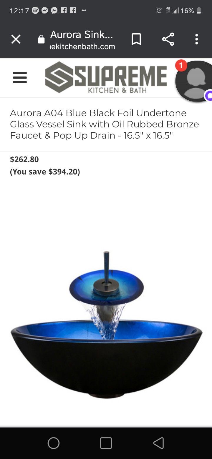 Waterfall Faucet & Vessel Sink Bowl