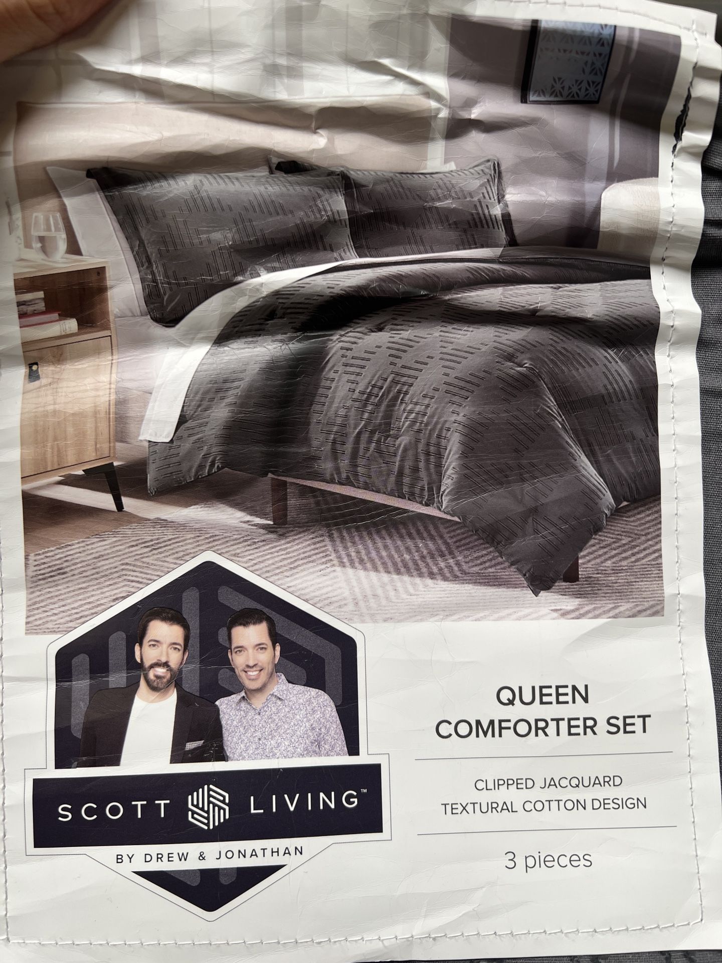 Scott Living 3-piece Cotton Jacquard Comforter Set, Bolero
