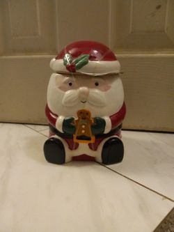 Santa Gingerbread Candy Jar