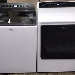 Whirlpool White TopLoad Washer & Cabrio Electric Dryer Set