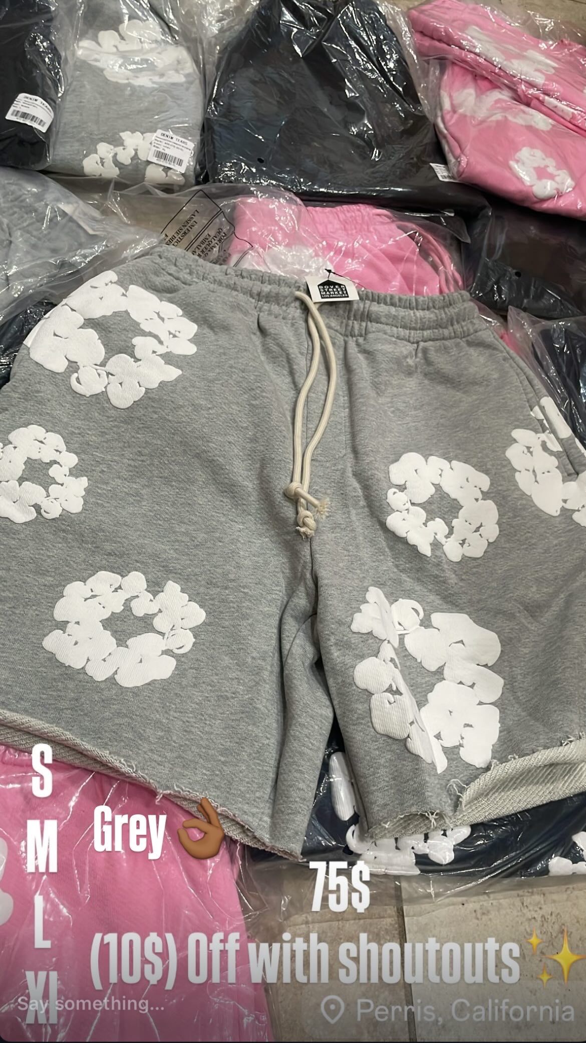 Grey Denim Shorts