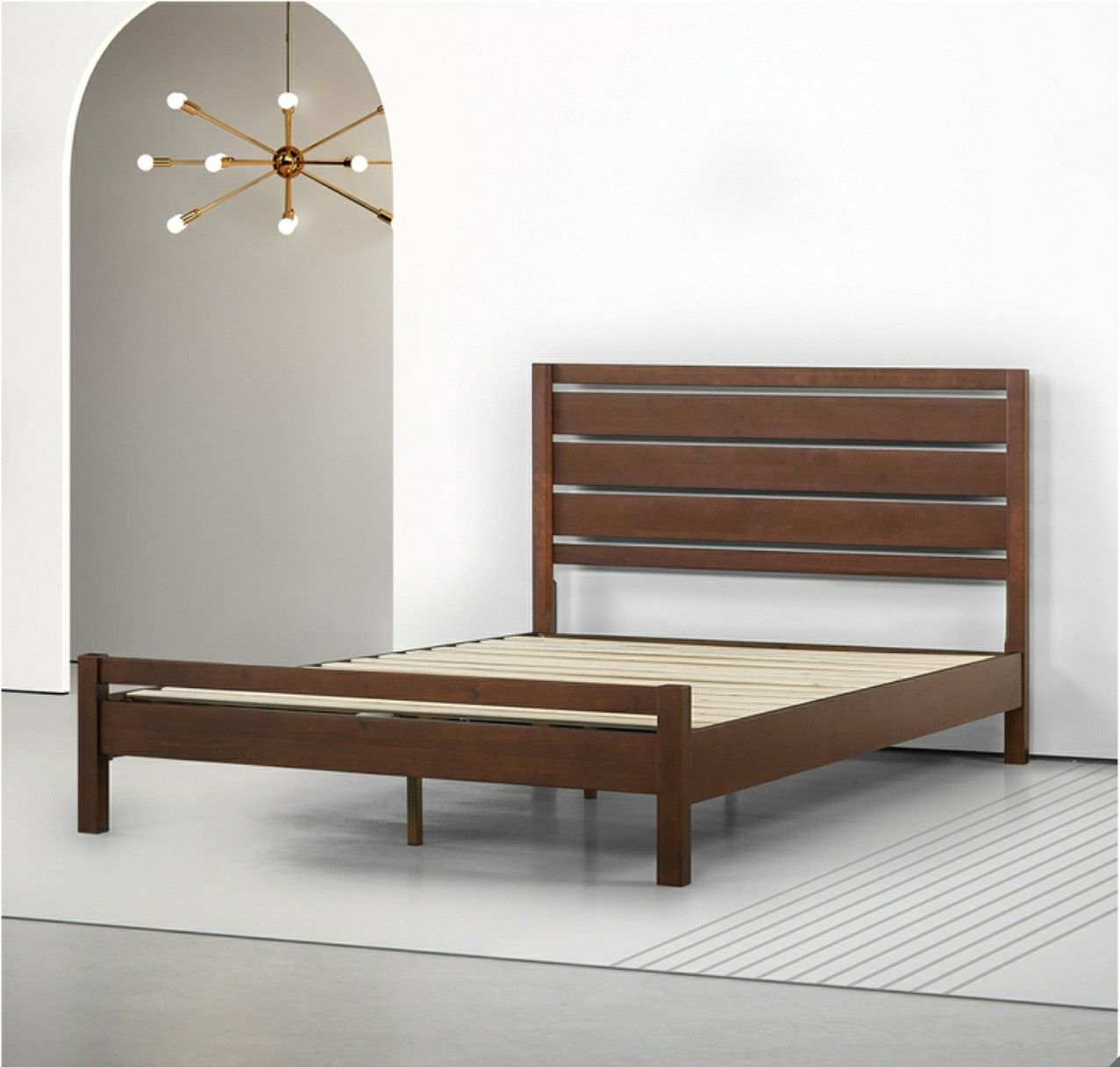 Twin Bed - Blackstone Garland Walnut Platform Twin Platform Bed