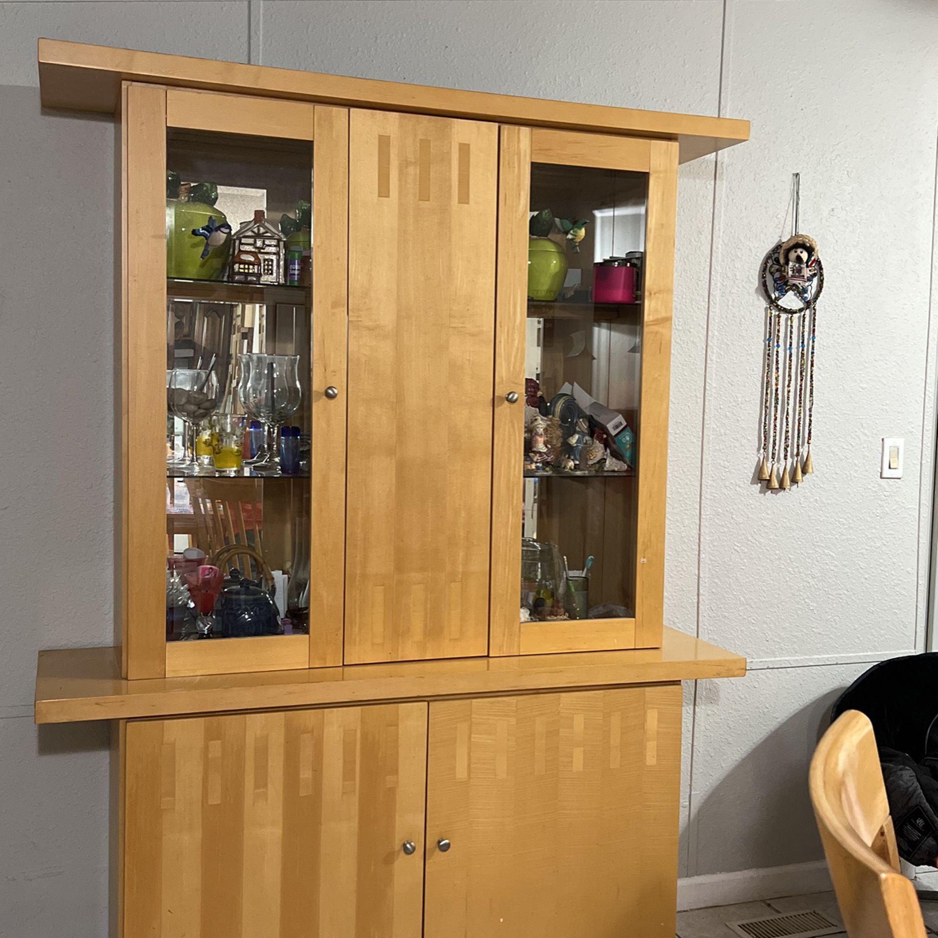 Wood color kitchen cabinet