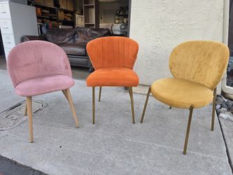 Pink chair, orange, chair, yellow chair for dining room or living room