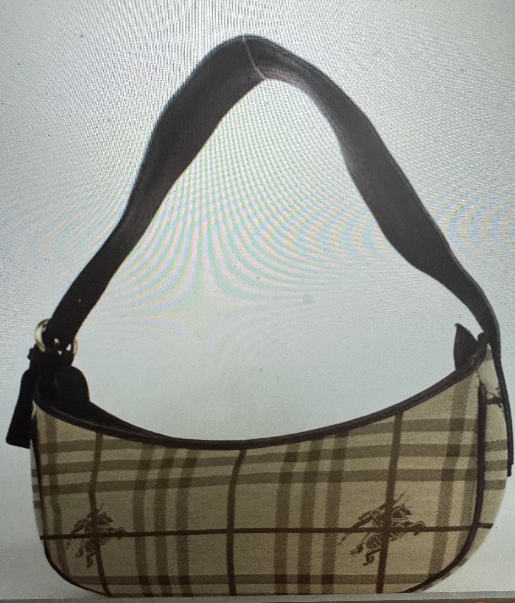 Authentic Burberry Shoulder Canvas/Leather Bag