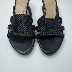 Sofft Woven Black Leather Sandals Size 8.5M 