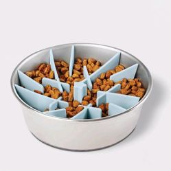 Slow Feed Dog Bowl Silicone Insert Strong Suction Cup For 4 - 6 Cup Dog Bowl