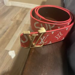 Red Louis Vuitton Belt