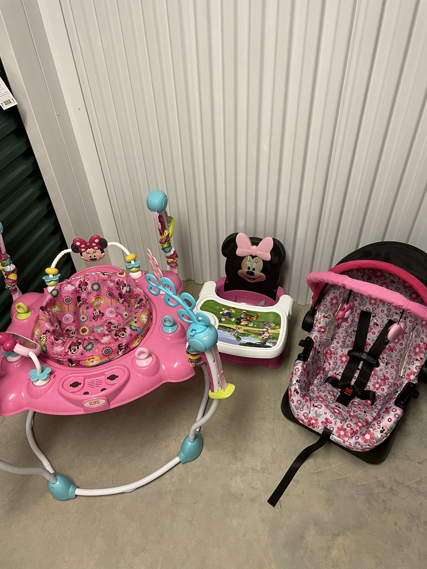Disney Bsby Pink Baby Car seat Activity And High chair Bundle