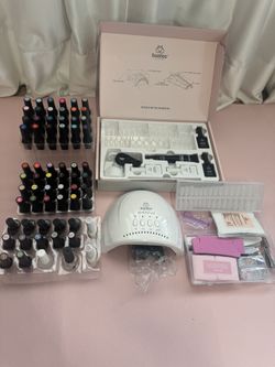 Beetles All-in-1 Gel Nail Kit (55 Colors) + TIPEX Instant Apex Pre-Building Nail Tips Set