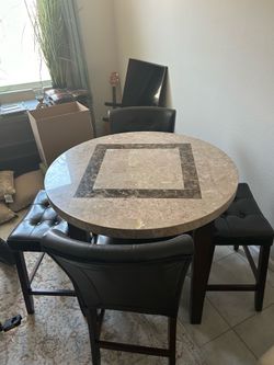 Granite pub table with chairs