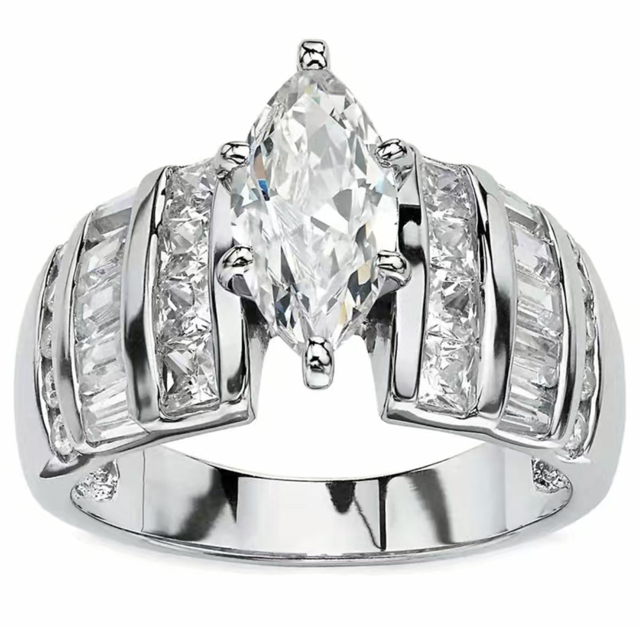Marquise Created white Sapphire Ring sizes 7/8/9/10