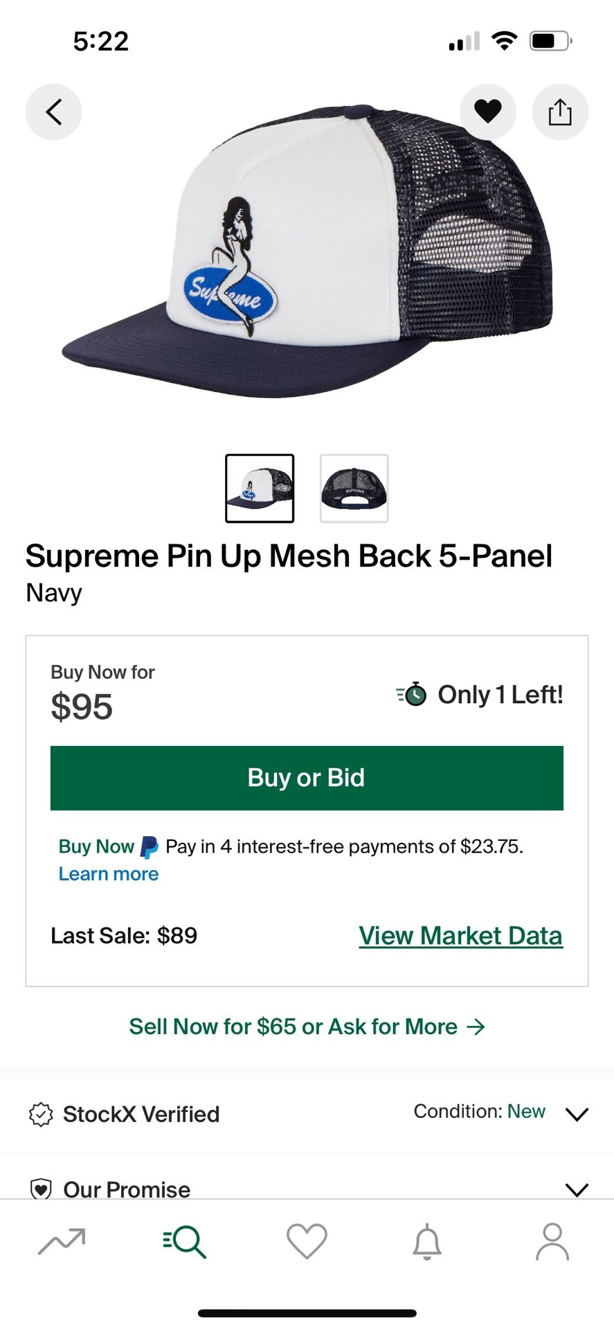 Pin Up Mesh Back 5-Panel Navy Supreme Pin Up Mesh Back 5-Panel