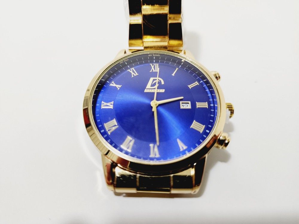 Fashion Mens Gold Stainless Steel Watches Luxury Minimalist Quartz Wrist Watch Men Business Casual Calendar Watch