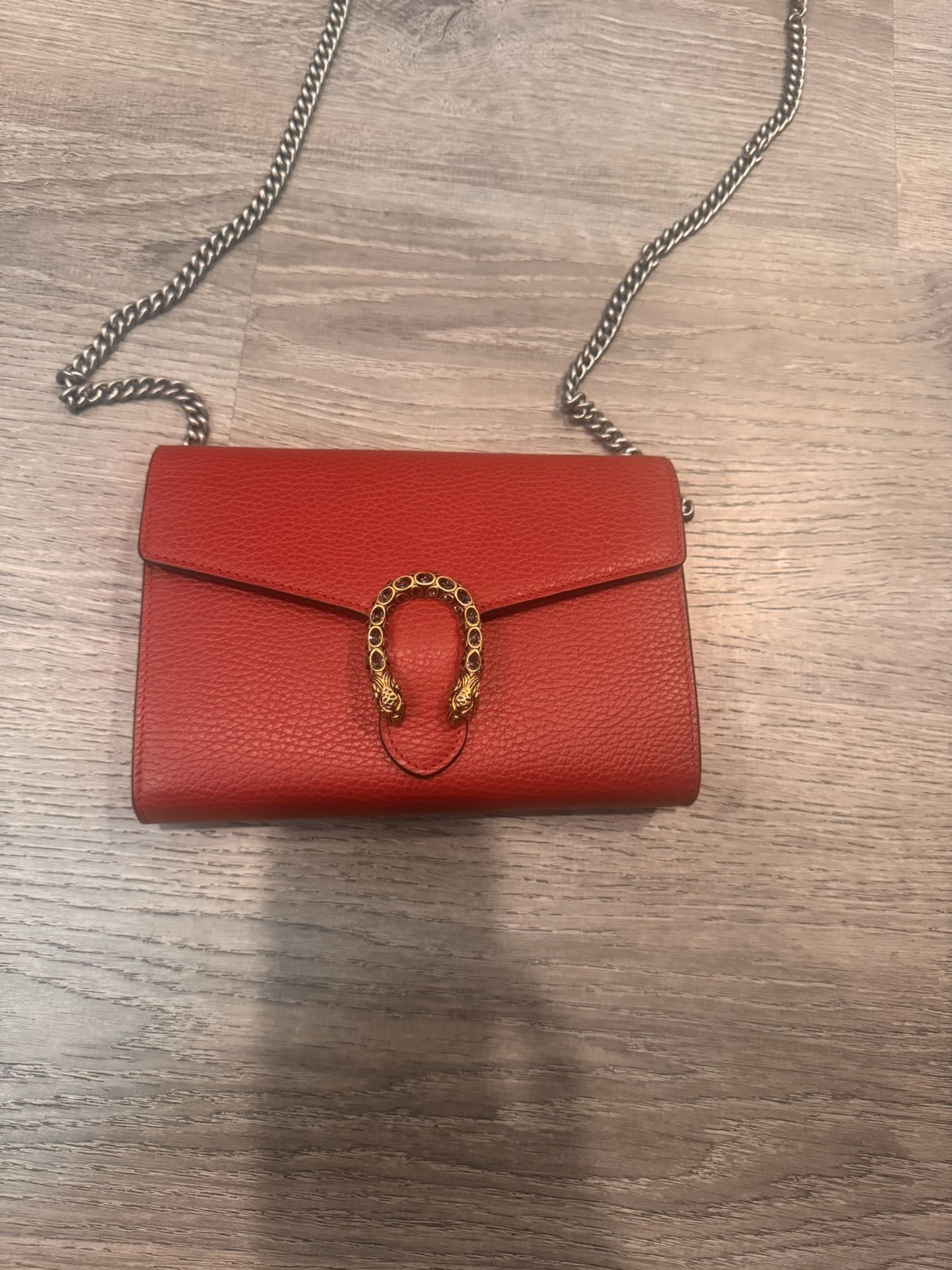 Gucci Red Leather Purse (long strap)
