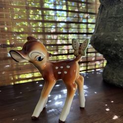 VTG Disney Bambi With Butterfly on Tail Figurine - Ceramic Made In Japan.