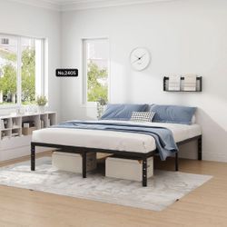 Full Metal Bed Frame,Full Size Bed Frame with Storage Space,Heavy Duty Sturdy Mattress Foundation,Black
