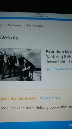 Pearl jam one ticket