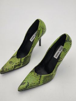 Steve Madden Tara Heels Womens 8 Green Snake Print Pointed Toe Stiletto Pumps