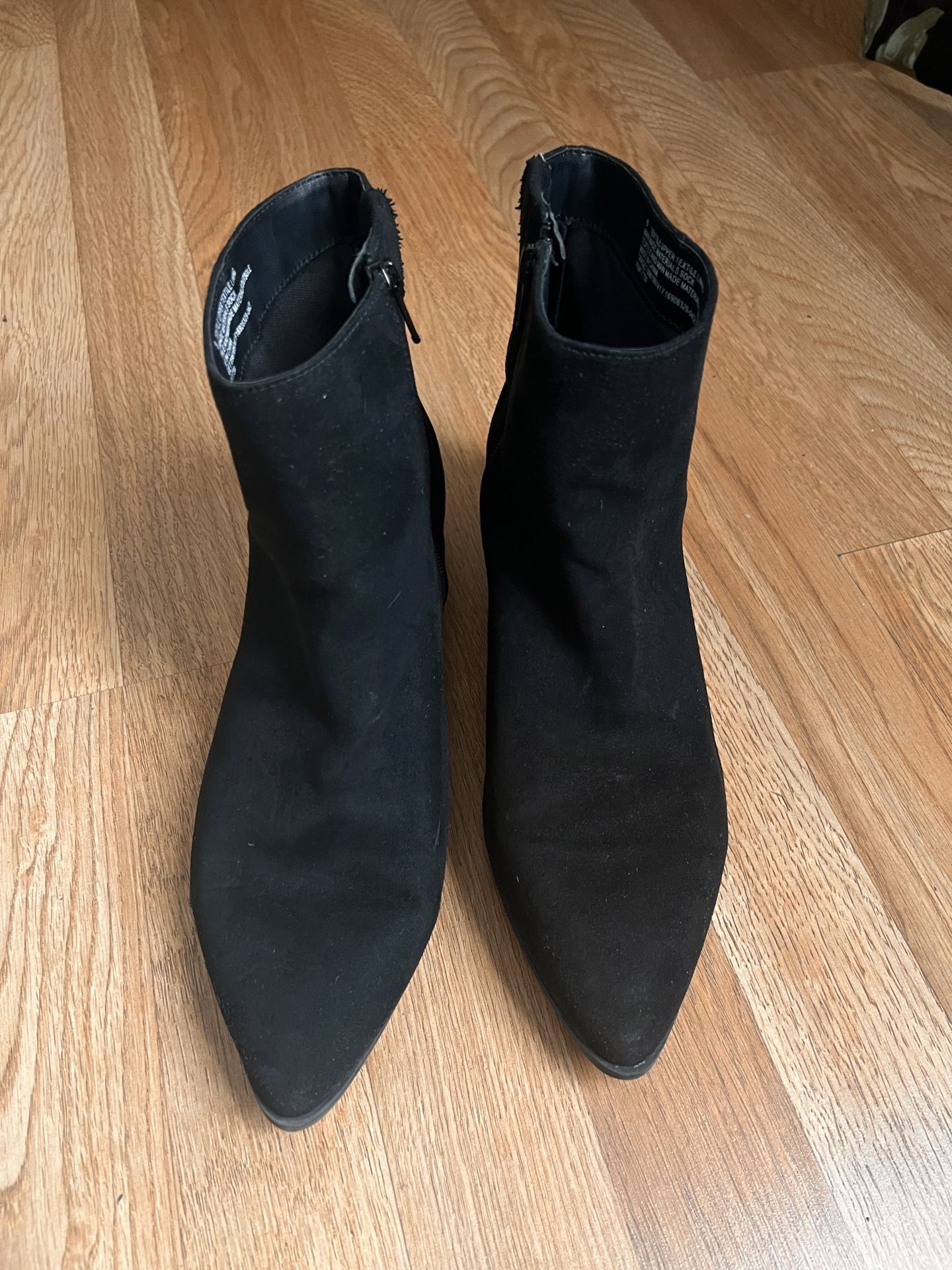 A New Day Faux Suede Black Ankle Boots